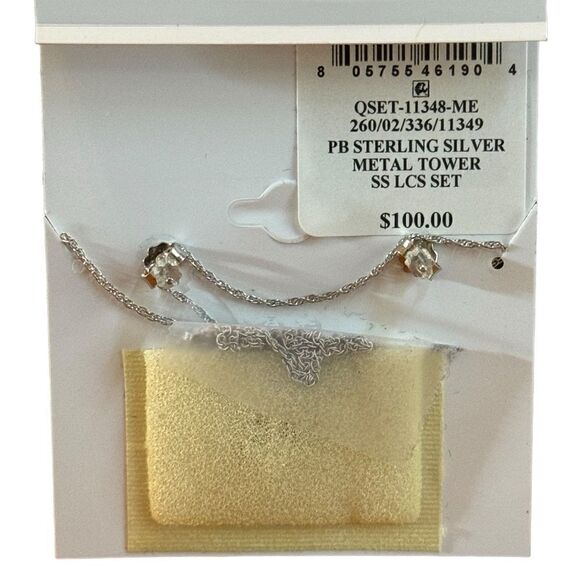 NWT Giani Bernini Lab-Created Sapphire Earring & Pendant Necklace Set in SS - Picture 3 of 3